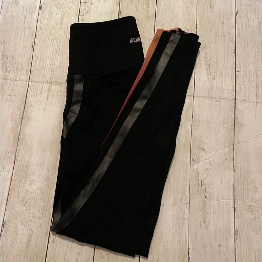 Pink Victoria’s Secret Ultimate mesh leggings black/pur/pink/orange